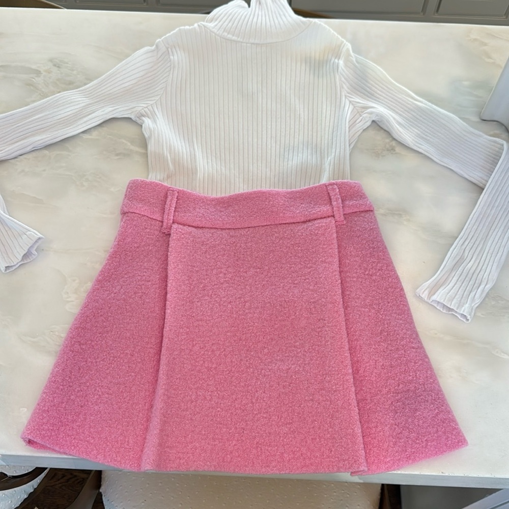 Zara kids turtleneck and Zara pink skirt, size 11-12 yr